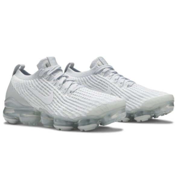 NIKE AIR VAPOR MAX FLYKNIT 3 WHITE/PURE PLATINUM/METALLIC SILVER WOMEN'S SIZE 7 - Picture 1 of 4